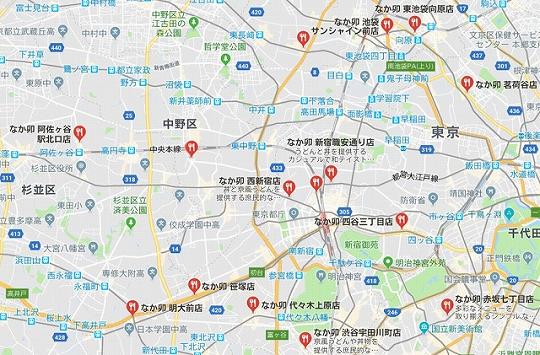 親子丼　なか卯　東京都内のお店